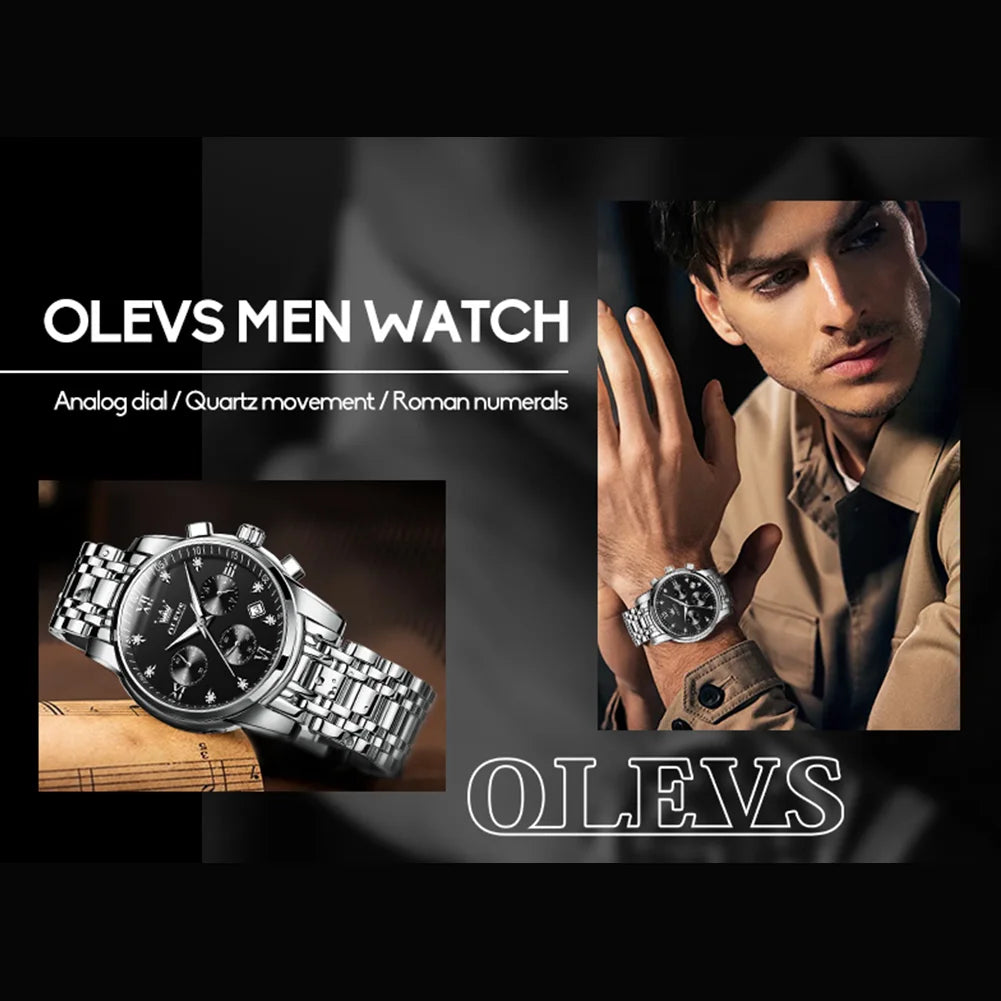 Blue Watches for Men Watch Men Blue Face Luxury Watches for Men Gold and Silver Stainless Steel Men Watch Dress Waterproof Watch for Men