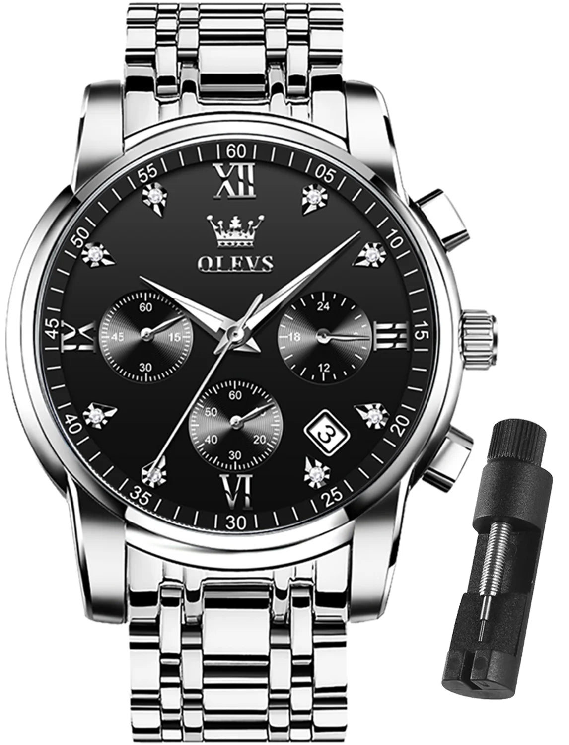Blue Watches for Men Watch Men Blue Face Luxury Watches for Men Gold and Silver Stainless Steel Men Watch Dress Waterproof Watch for Men