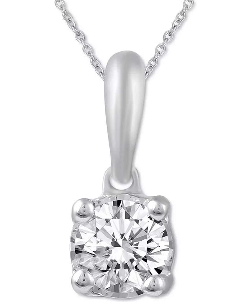 2-Pc. Set Diamond Solitaire Pendant Necklace & Matching Stud Earrings (5/8 Ct. T.W.) in 14K Gold